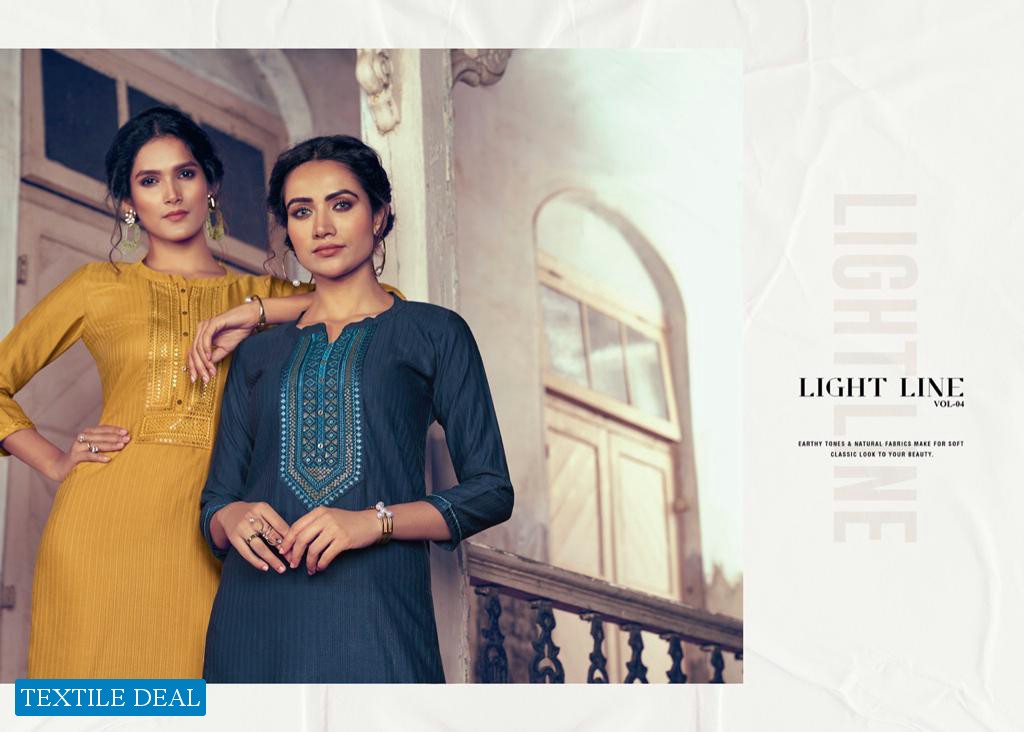 RANGOON LIGHT LINE VOL 4 FANCY CASUAL WEAR KURTIS WHOLESALER