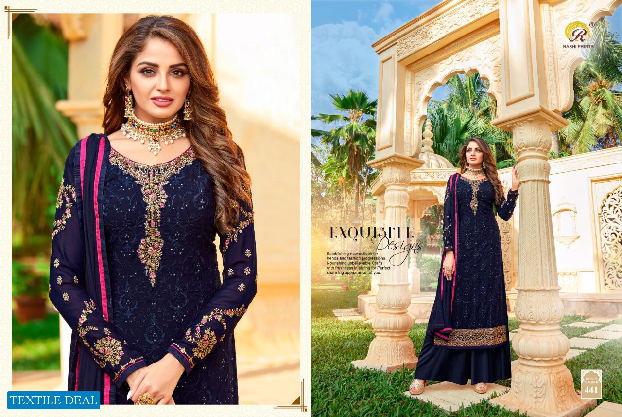 RASHI MAHIRA GEORGETTE WITH EMBROIDERY 441-448 SERIES PARTY WEAR SUIT SELLER