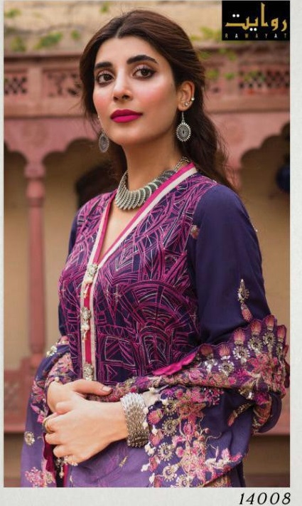 RAWAYAT LAUNCH RAAYA PURE JAM SELF EMBROIDERY PAKISTANI SUITS