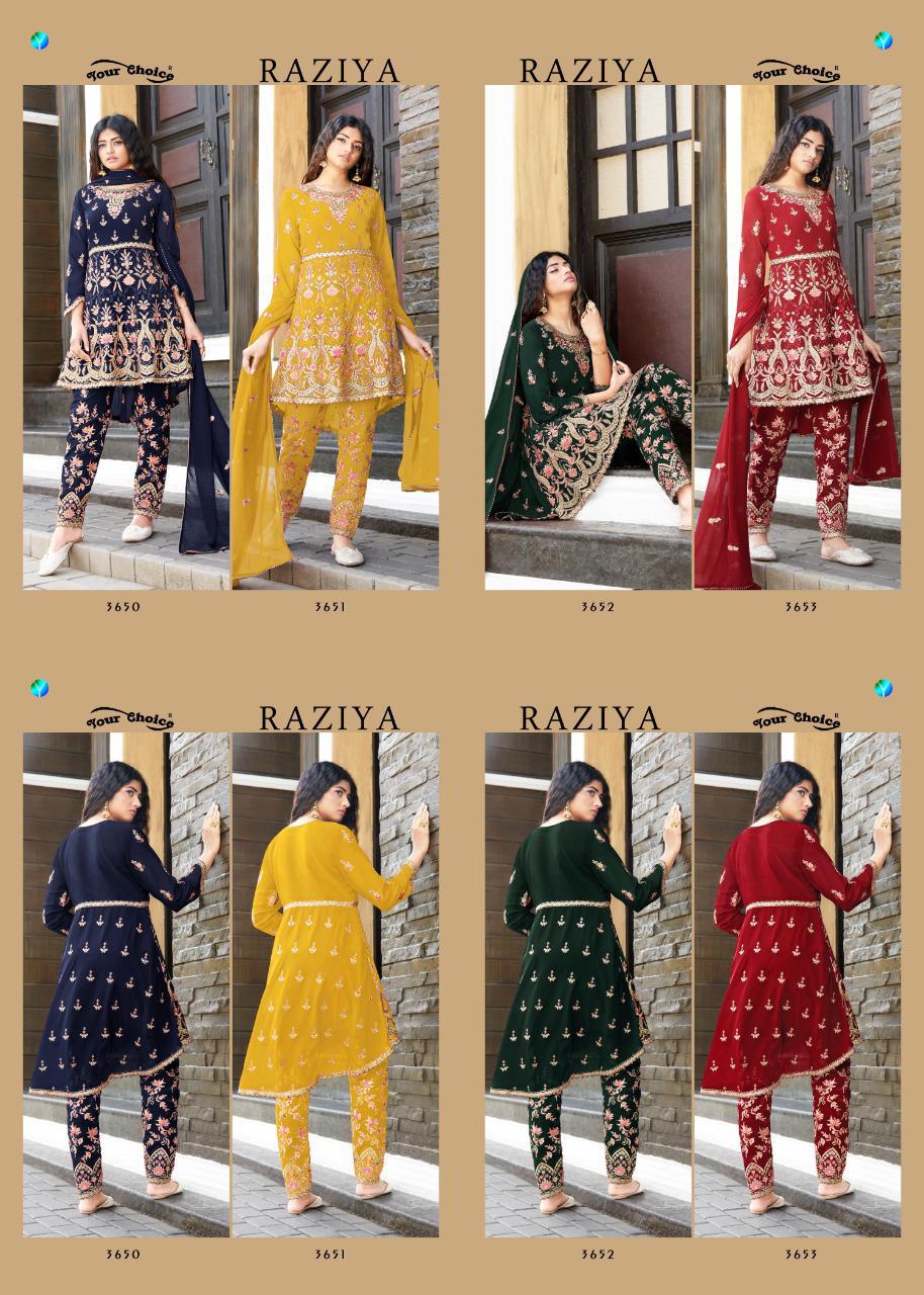 RAZIYA BY YOUR CHOICE GEORGETTE READYMADE EMBROIDERY PAKISTANI SUITS