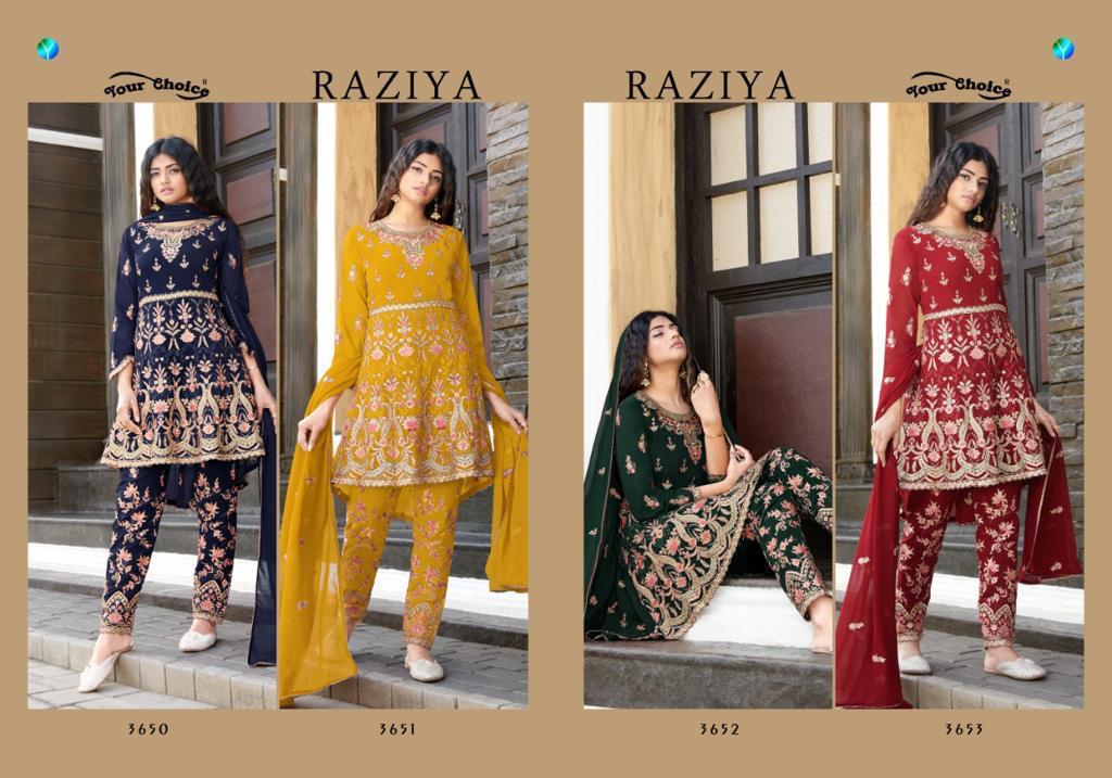 RAZIYA BY YOUR CHOICE GEORGETTE READYMADE EMBROIDERY PAKISTANI SUITS