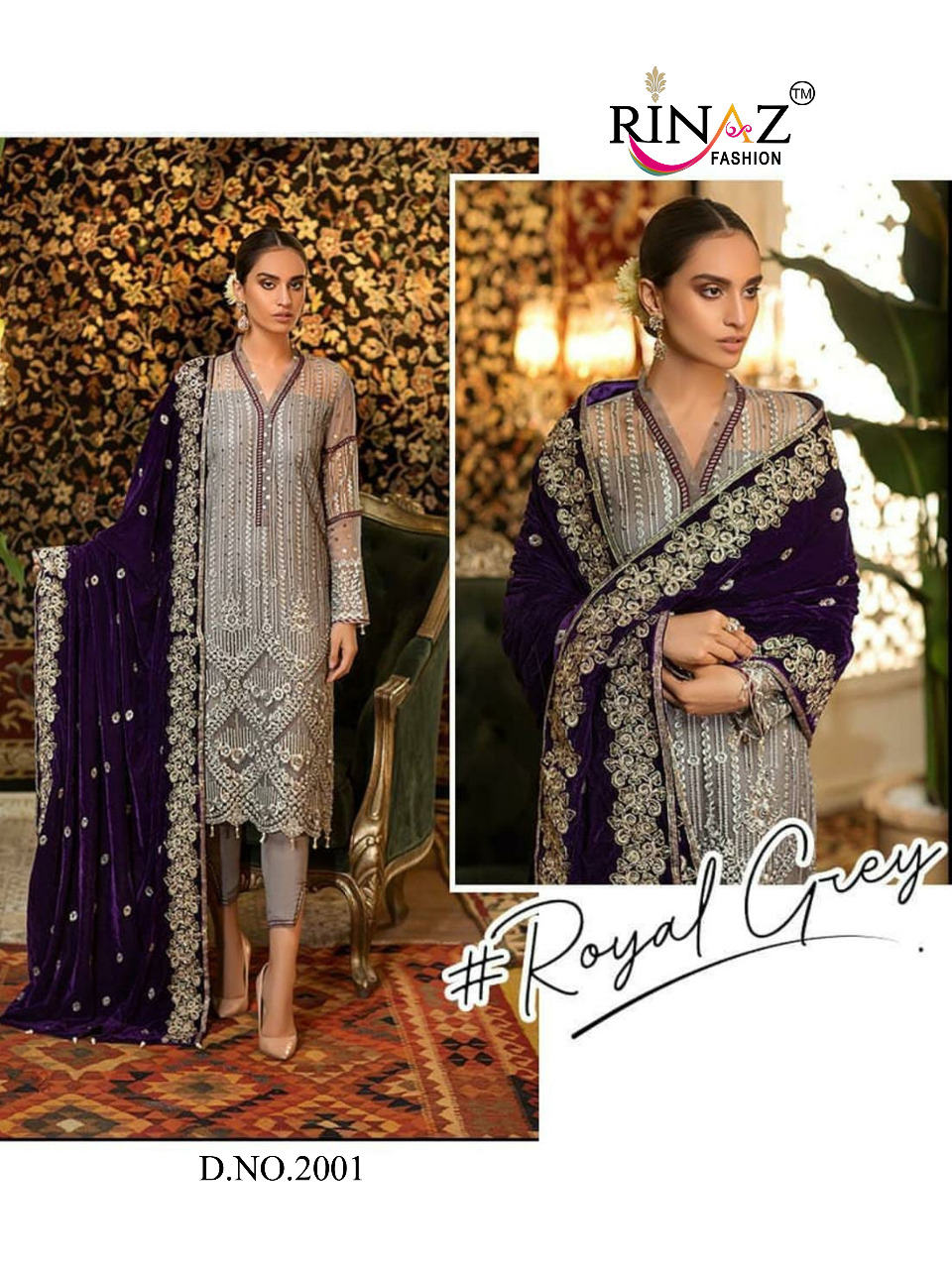 RINAZ FASHION JAZMIN VOL 8 GEORGETTE EMBROIDERY PAKISTANI DRESS MATERIALS