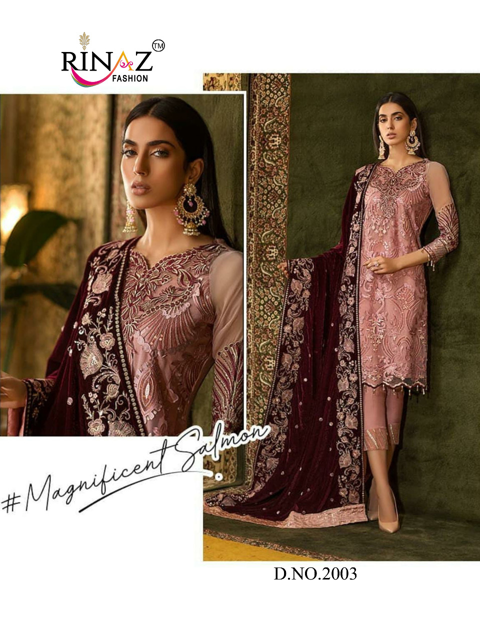 RINAZ FASHION JAZMIN VOL 8 GEORGETTE EMBROIDERY PAKISTANI DRESS MATERIALS