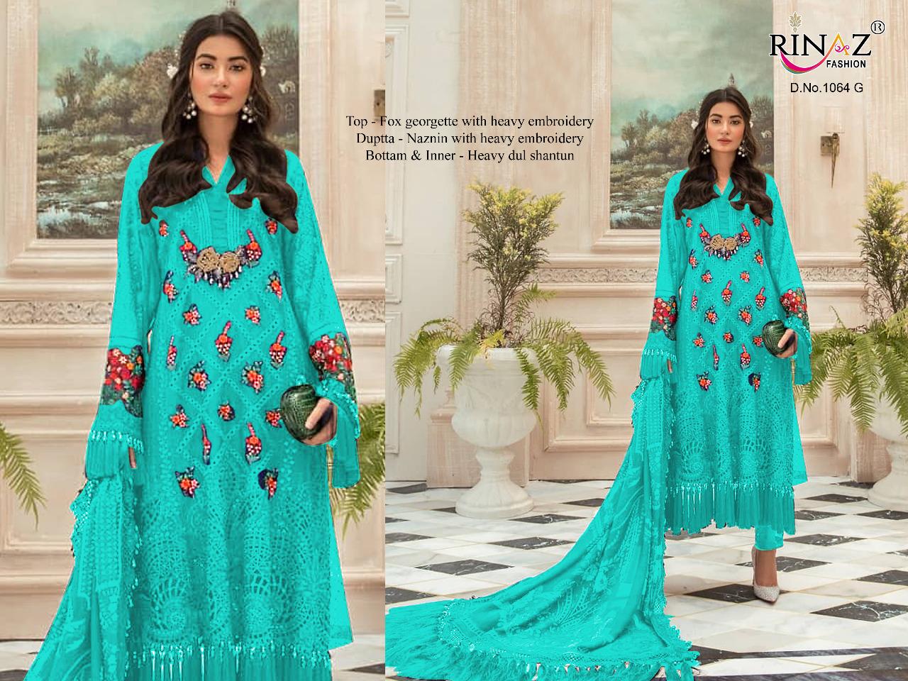 RINAZ FASHION MARIA B COLOUR GEORGETTE WITH HEAVY EMBROIDERY EXCLUSIVE SERIES OF PAKISTANI SUIT