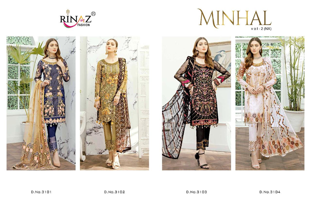RINAZ FASHION MINHAL VOL 2 NX GEORGETTE WITH EMBROIDERY PAKISTANI SUITS CONCEPT