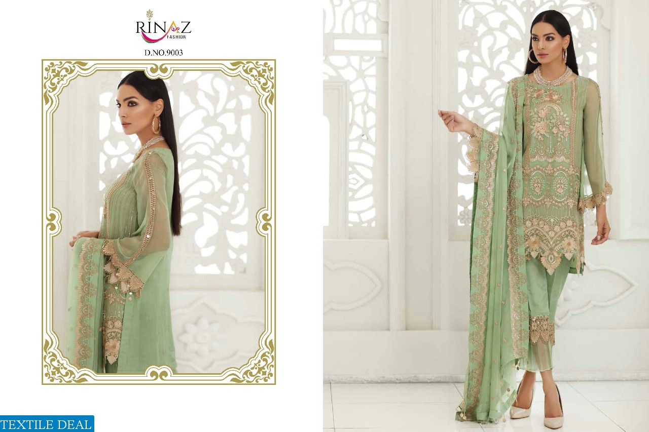 RINAZ FASHION PRESENT CHIMMER GEORGETTE PAKISTANI STYLE SUIT