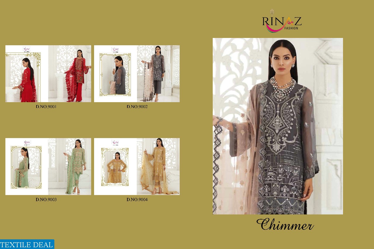 RINAZ FASHION PRESENT CHIMMER GEORGETTE PAKISTANI STYLE SUIT