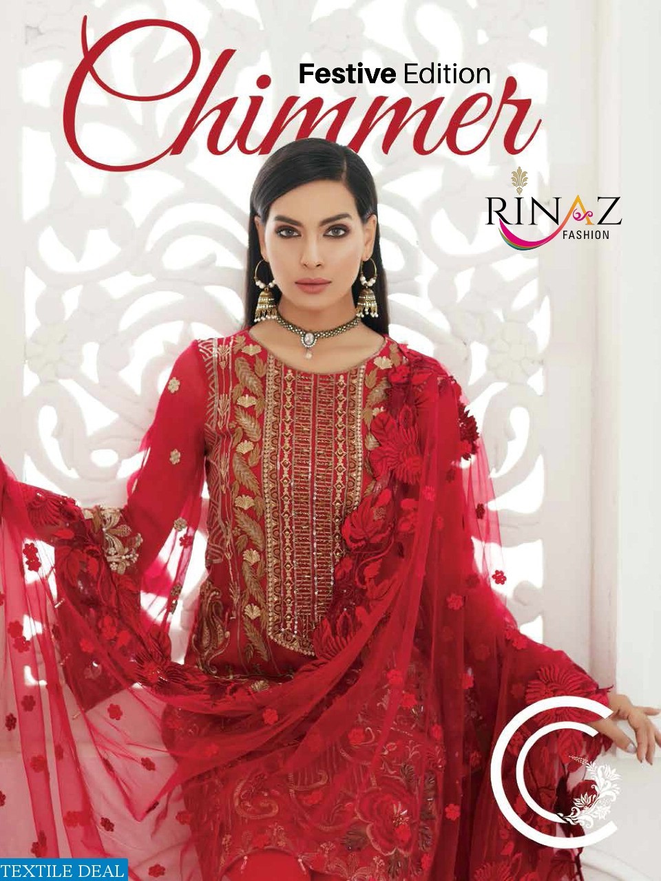RINAZ FASHION PRESENT CHIMMER GEORGETTE PAKISTANI STYLE SUIT