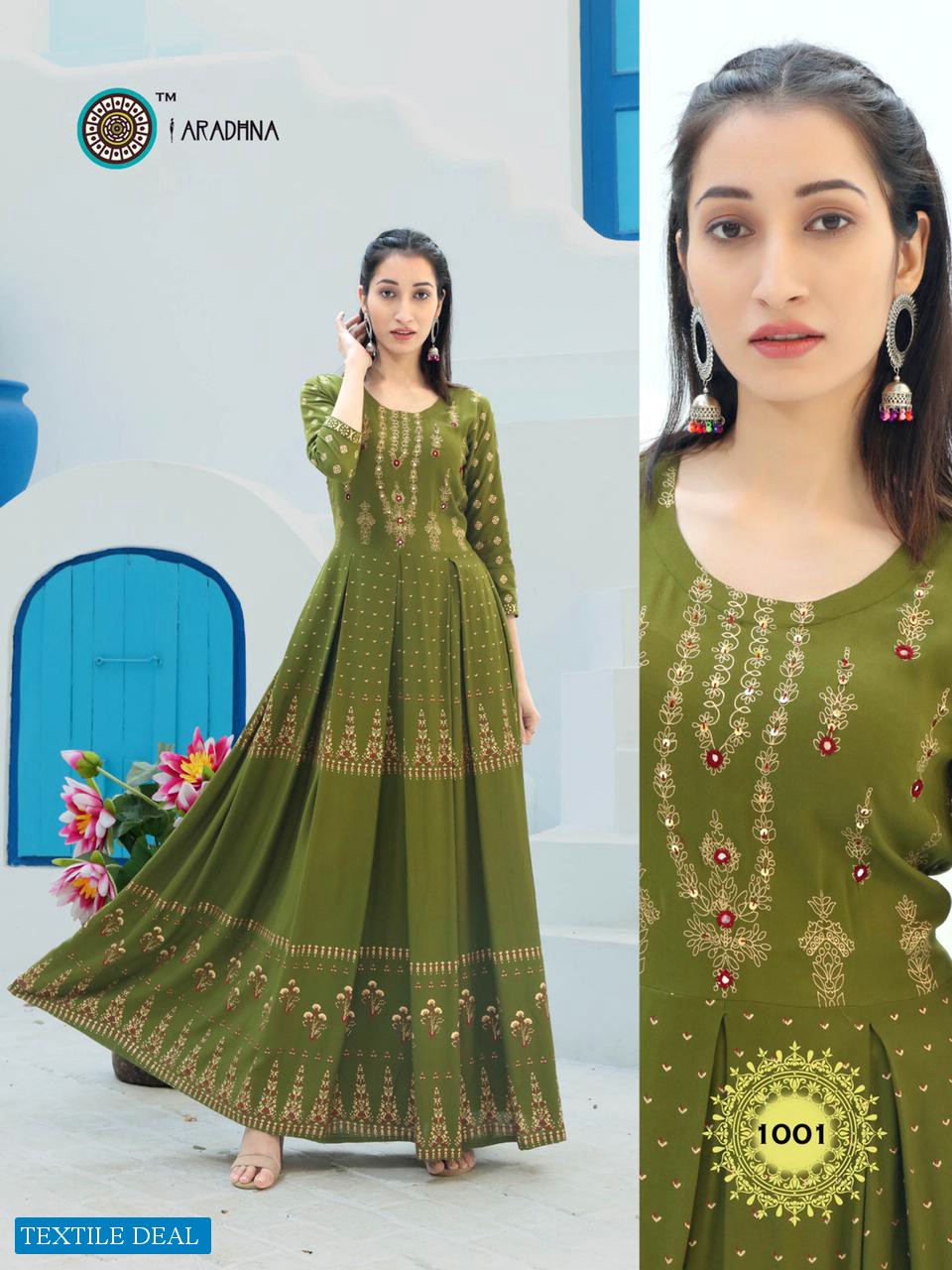 RIWAAZ BY ARADHNA RAYON WORK LONG EVENING GOWN COLLECTION