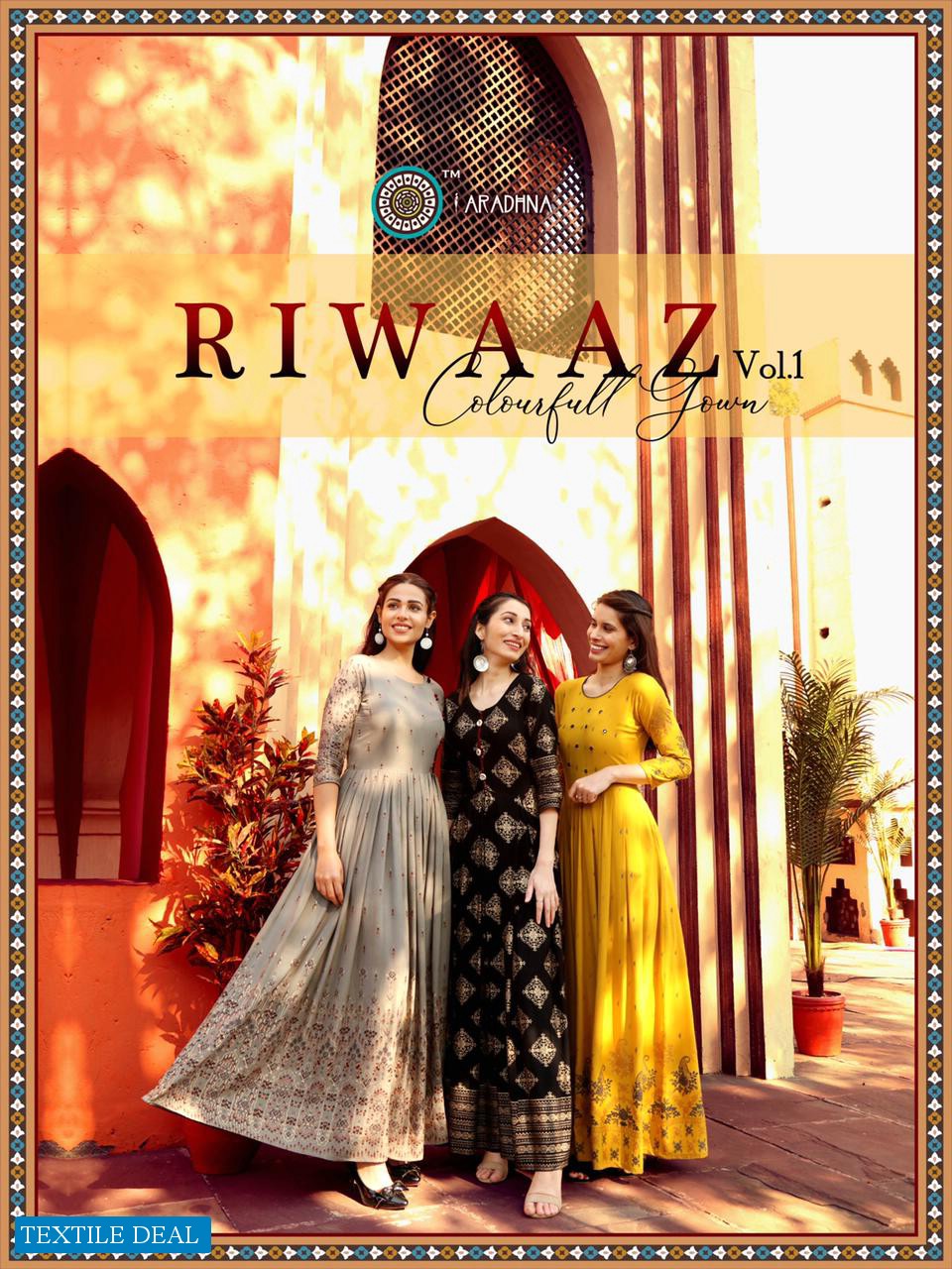 RIWAAZ BY ARADHNA RAYON WORK LONG EVENING GOWN COLLECTION
