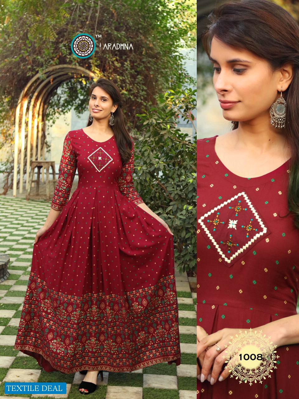 RIWAAZ BY ARADHNA RAYON WORK LONG EVENING GOWN COLLECTION