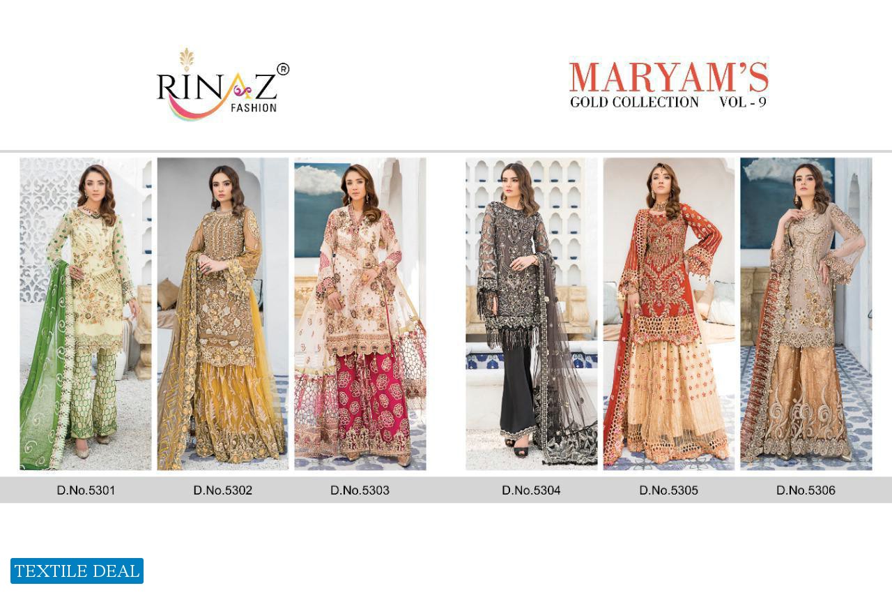 RInaz Maryams Gold Vol-9 Wholesale Pakistani Concept Dress