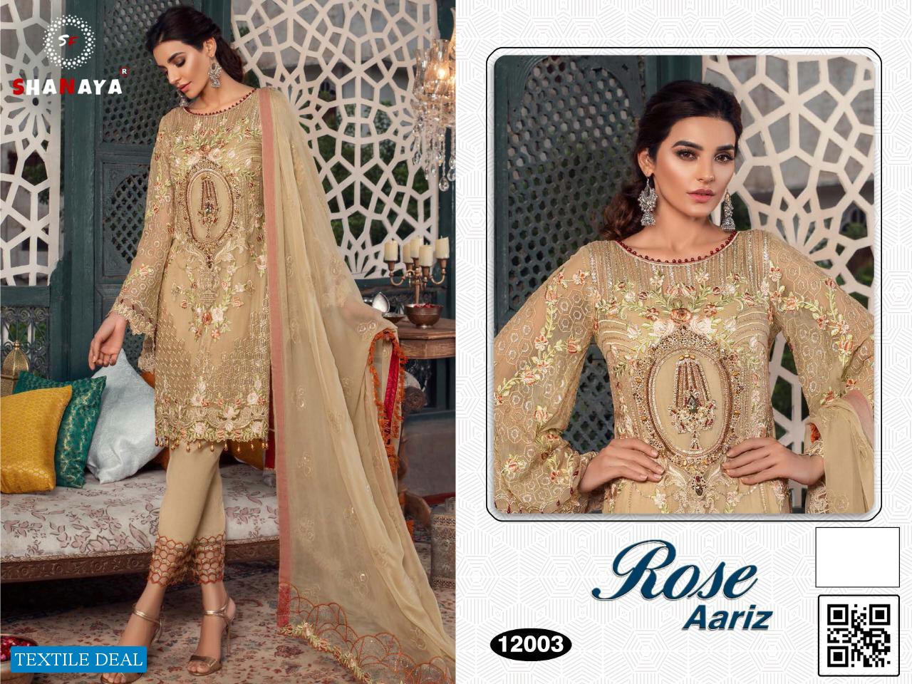 ROSE AARIZ BY SHANAYA GEORGETTE PAKISTANI EMBROIDERY SALWAR KAMEEZ