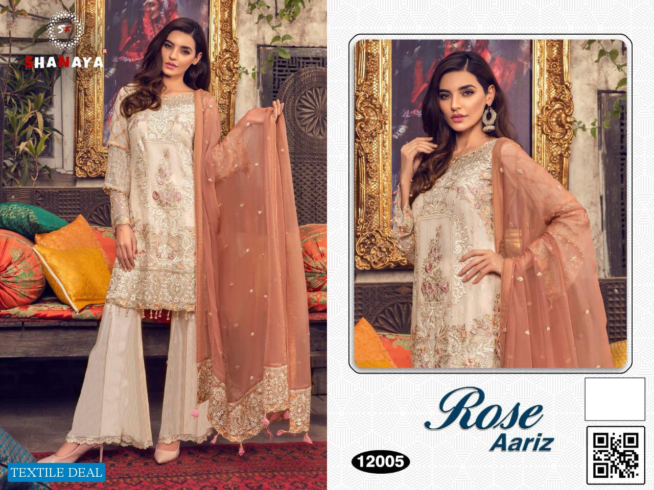 ROSE AARIZ BY SHANAYA GEORGETTE PAKISTANI EMBROIDERY SALWAR KAMEEZ