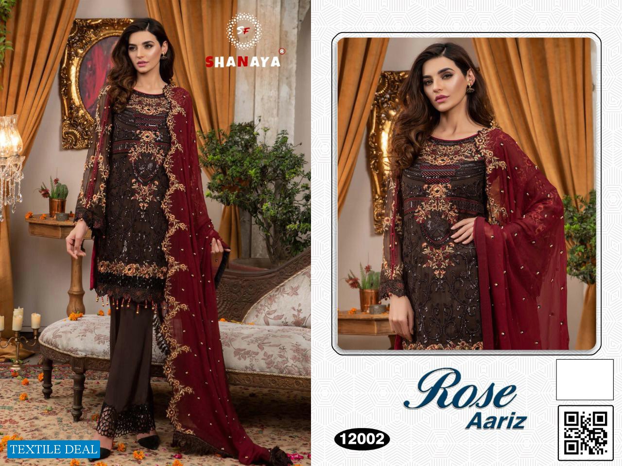 ROSE AARIZ BY SHANAYA GEORGETTE PAKISTANI EMBROIDERY SALWAR KAMEEZ