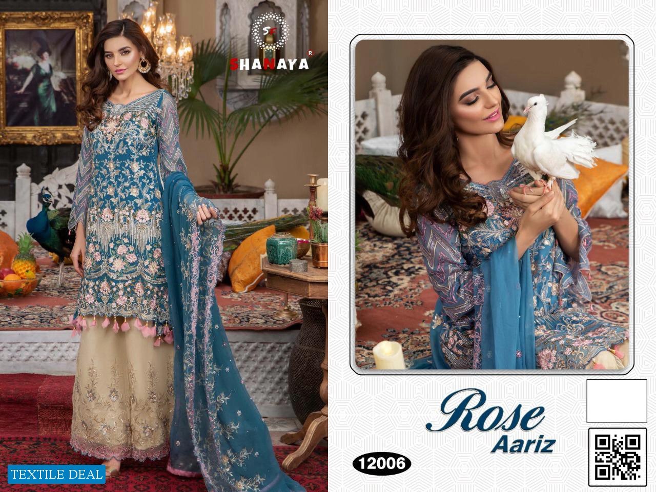 ROSE AARIZ BY SHANAYA GEORGETTE PAKISTANI EMBROIDERY SALWAR KAMEEZ