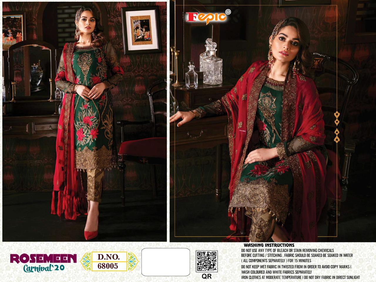 ROSEMEEN CARNIVAL 20 BY FEPIC GEORGETTE PAKISTANI WORK SUITS WHOLESALER