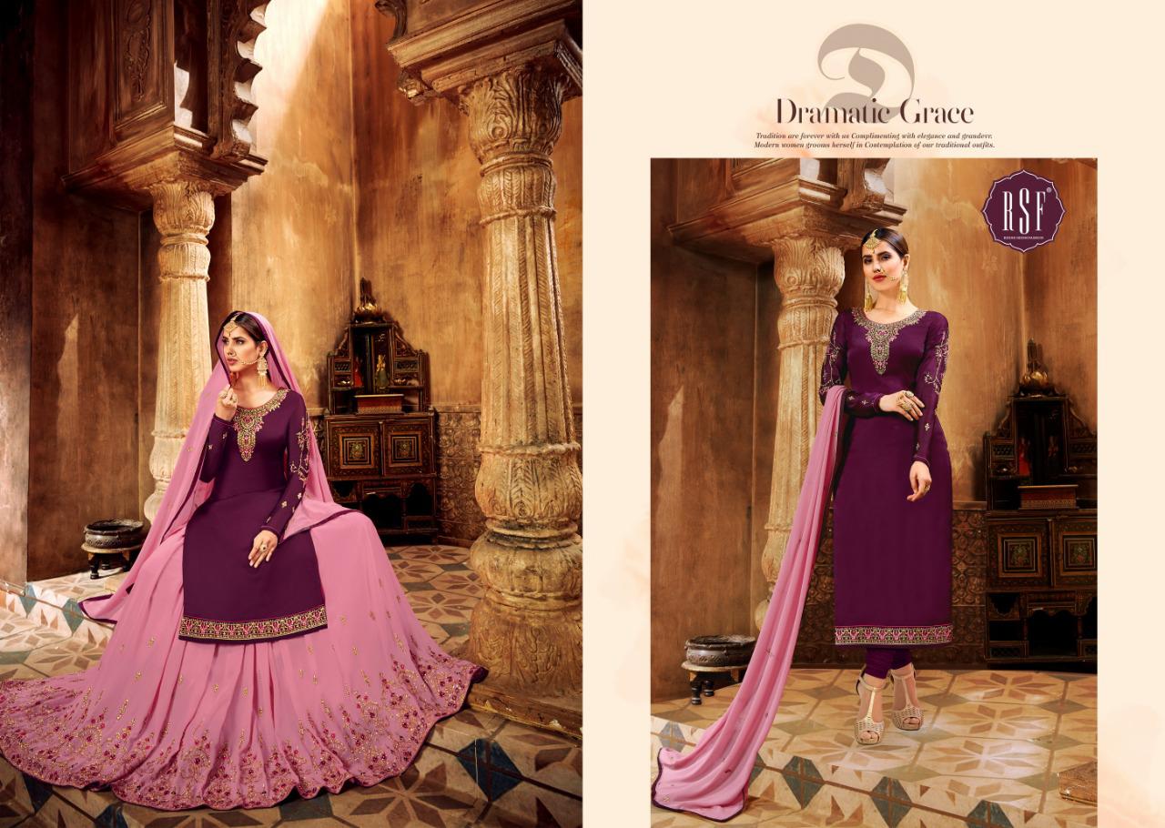 RSF PRESENT MANDORA SATIN GEORGETTE SILK LONG SUIT WITH GHAGHRA STYLE COLLECTION