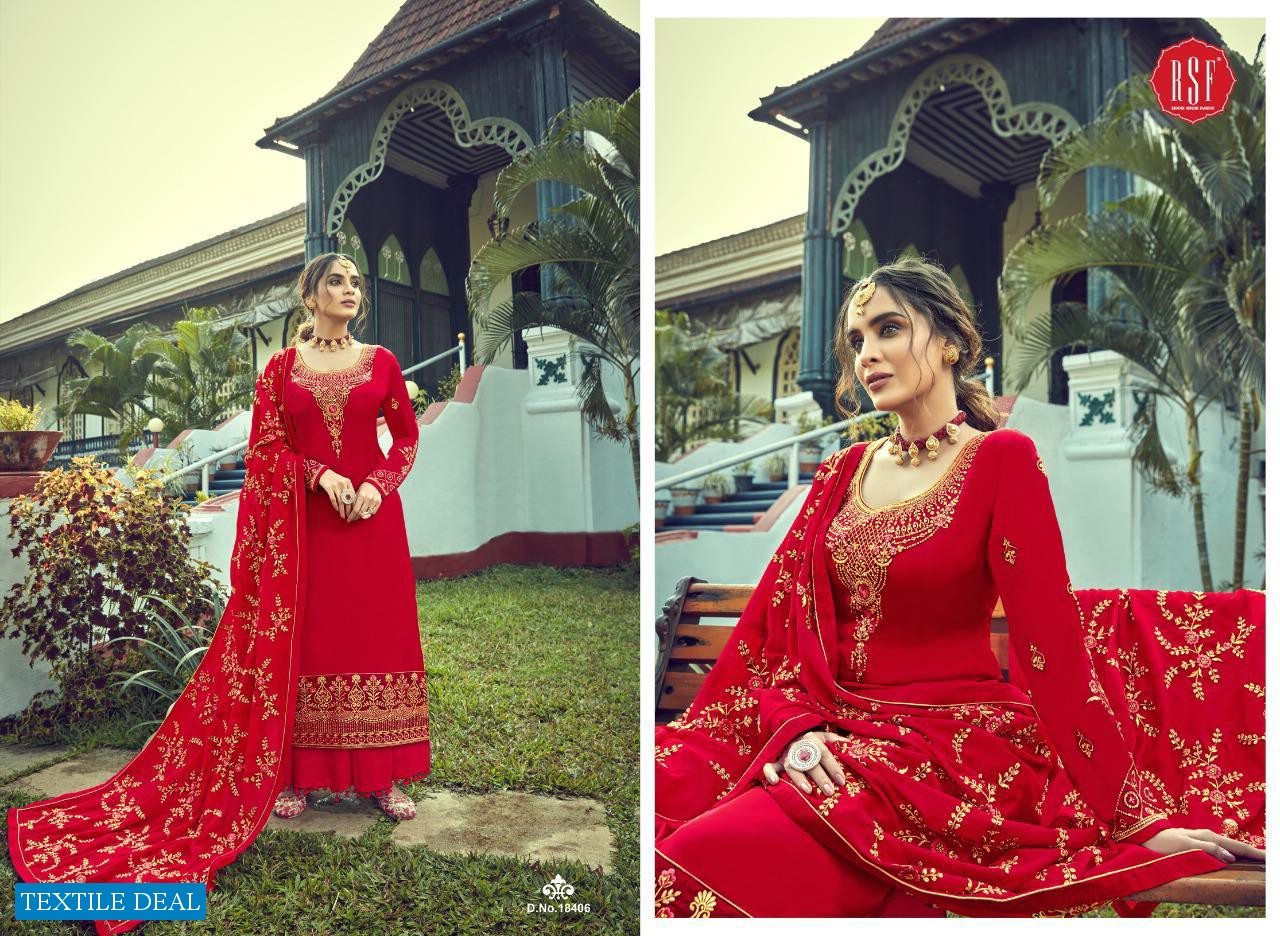 RSF PRESENT OZAS SATIN GEORGETTE LONG EID SPECIAL DESIGNER SUITS