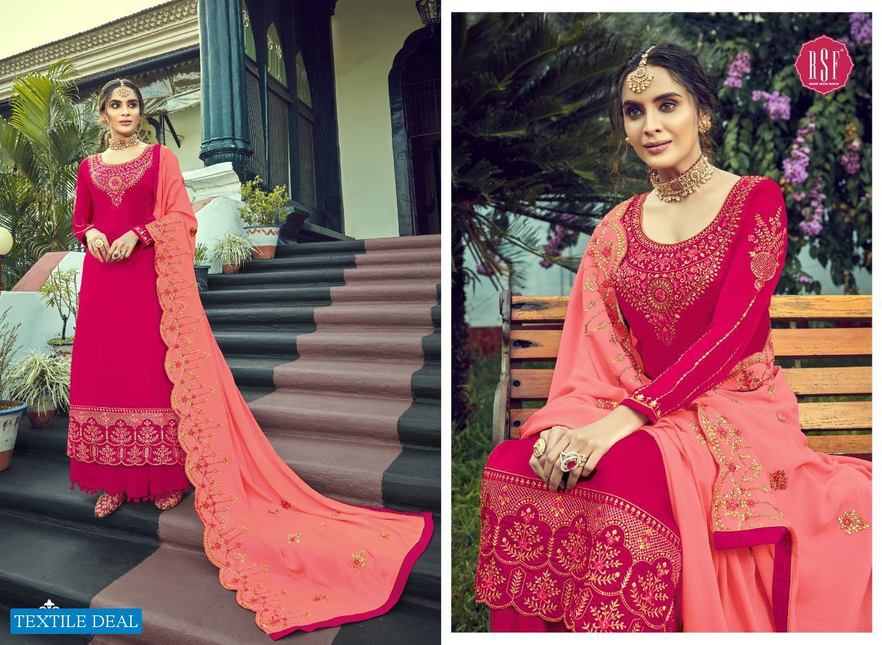 RSF PRESENT OZAS SATIN GEORGETTE LONG EID SPECIAL DESIGNER SUITS