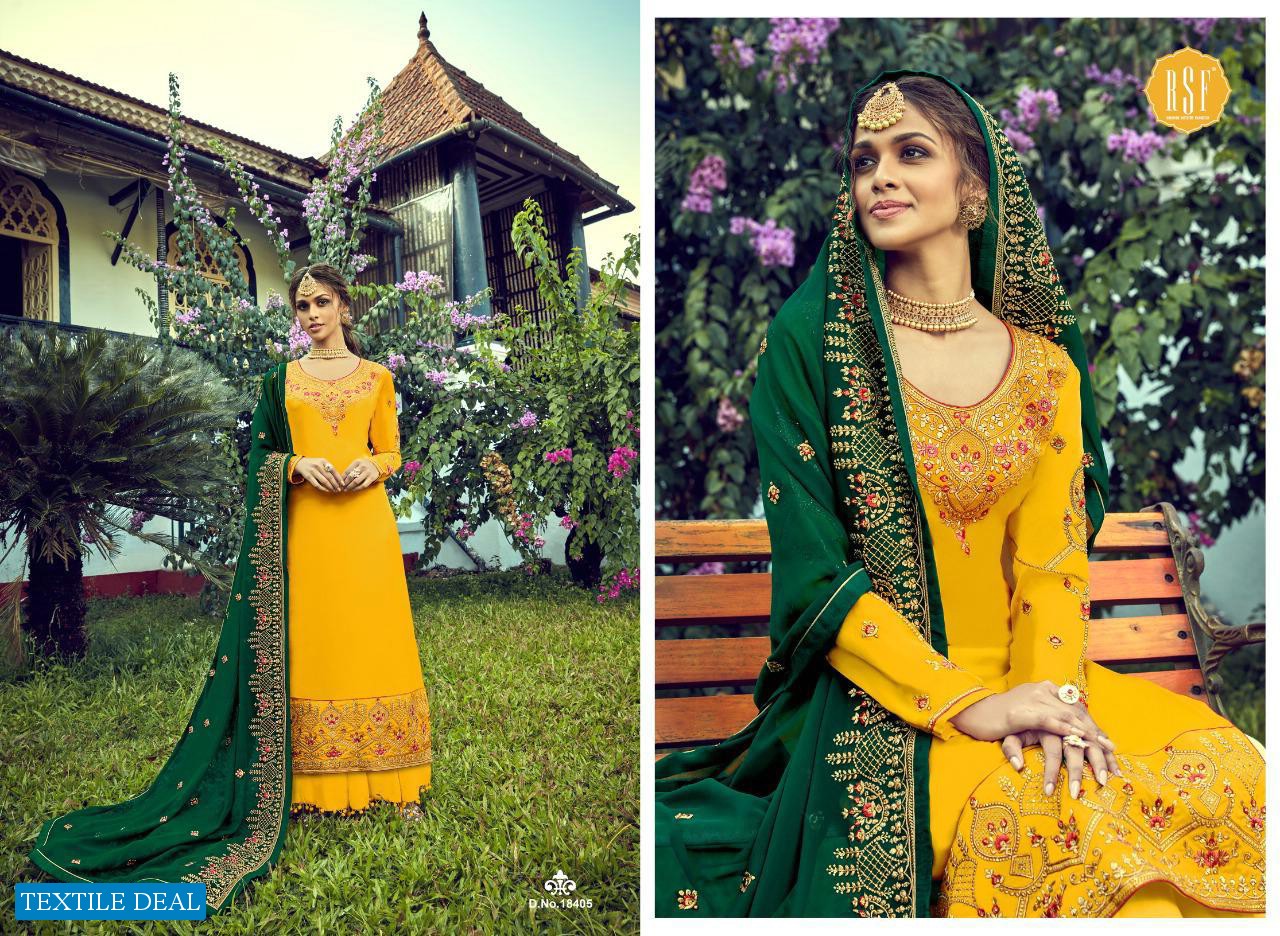 RSF PRESENT OZAS SATIN GEORGETTE LONG EID SPECIAL DESIGNER SUITS