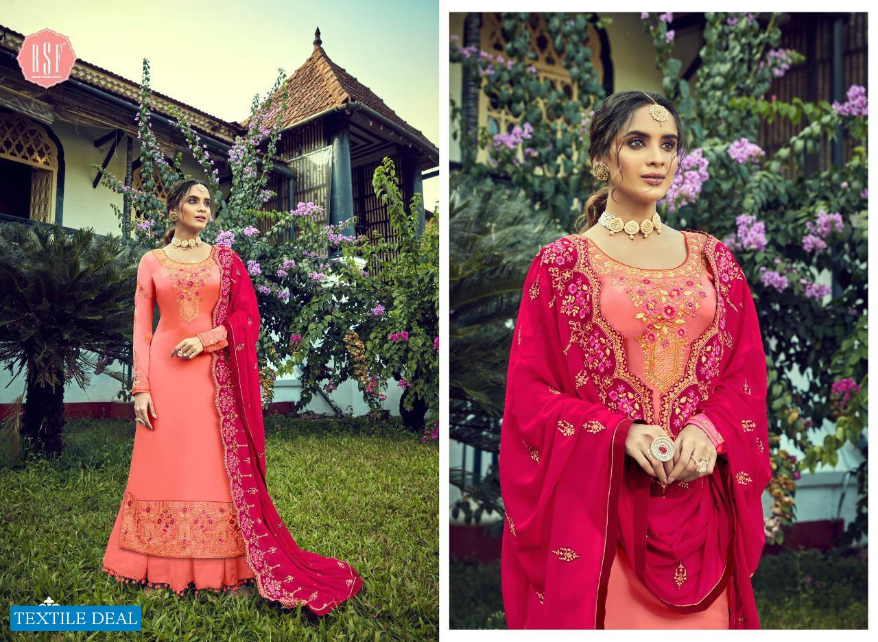 RSF PRESENT OZAS SATIN GEORGETTE LONG EID SPECIAL DESIGNER SUITS