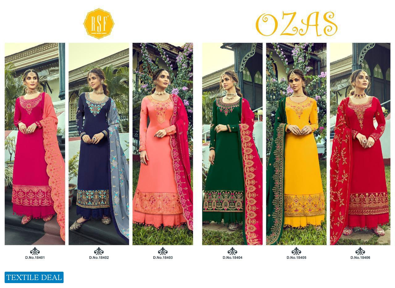 RSF PRESENT OZAS SATIN GEORGETTE LONG EID SPECIAL DESIGNER SUITS