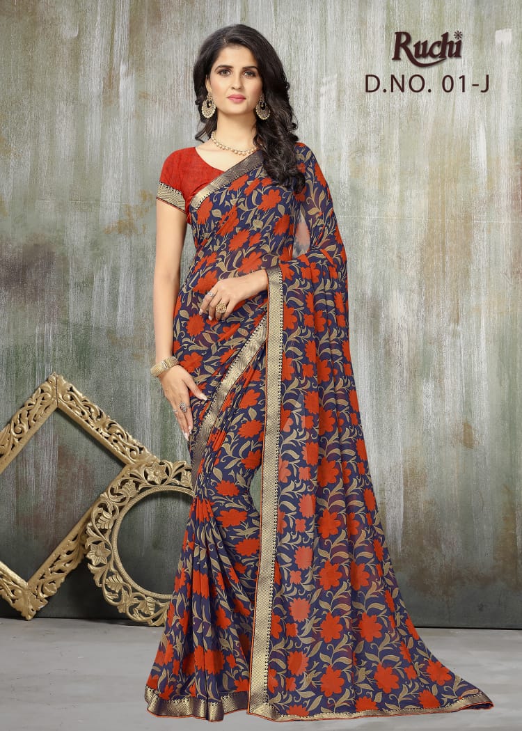 RUCHI PRESENT JAANKI GEORGETTE PRINTED FASHIONABLE SAREE SELLER