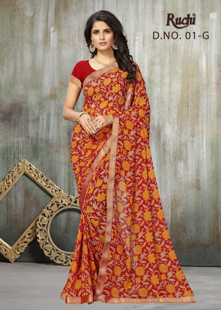 RUCHI PRESENT JAANKI GEORGETTE PRINTED FASHIONABLE SAREE SELLER