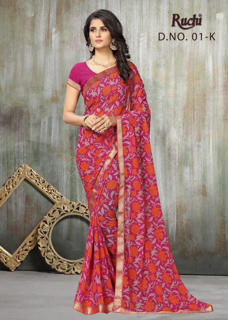 RUCHI PRESENT JAANKI GEORGETTE PRINTED FASHIONABLE SAREE SELLER