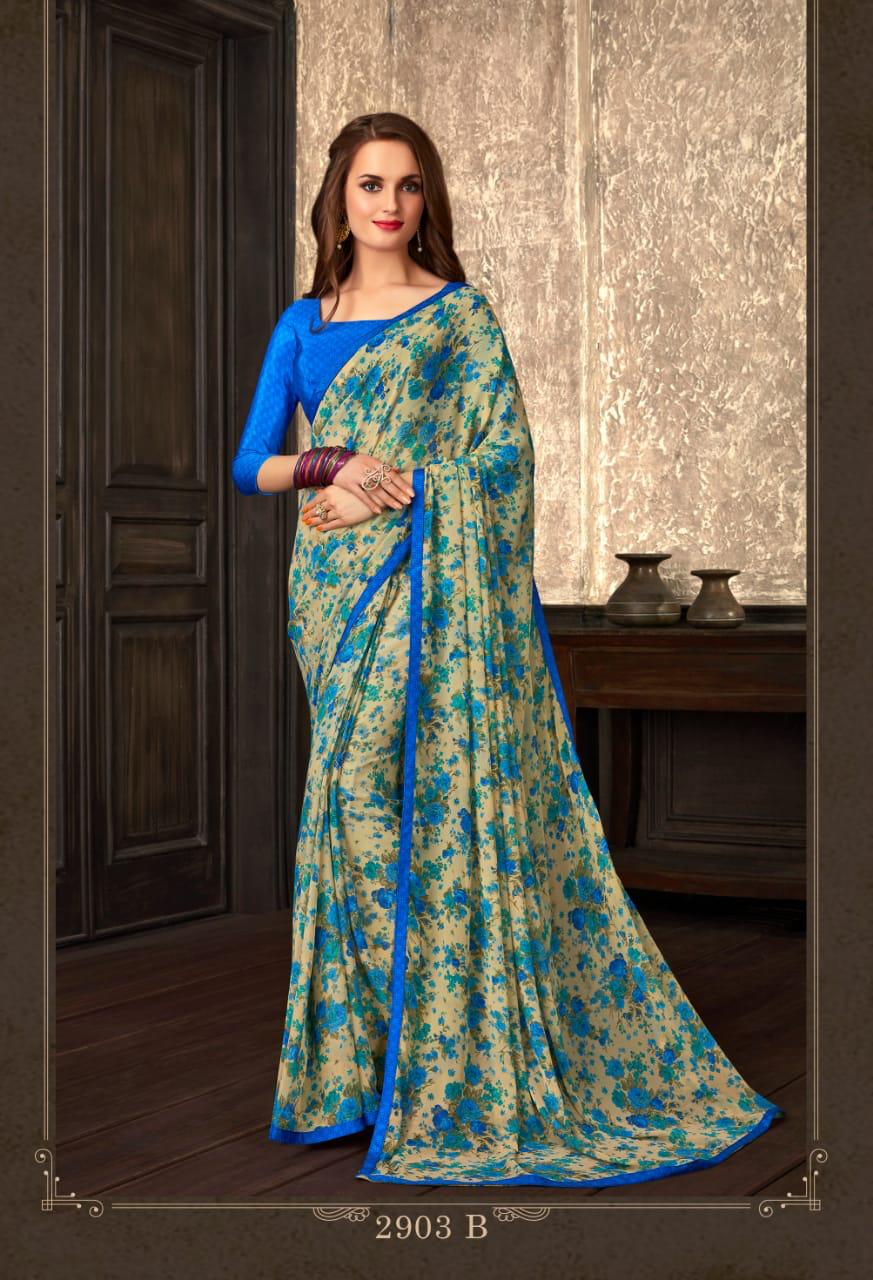 RUCHI PRESENTS JASMINE HIT DESIGNS GEORGETTE CASUAL WEAR SAREE SELLER