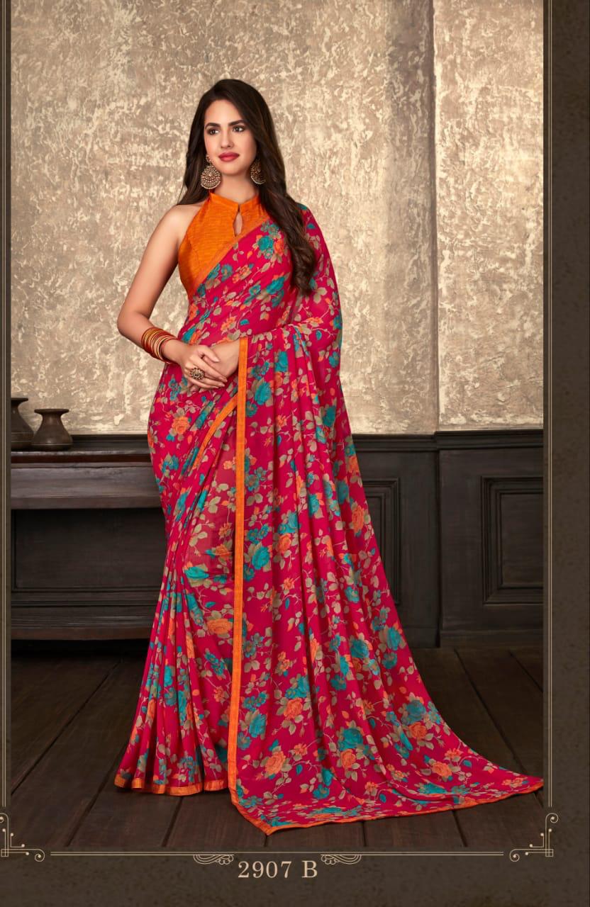 RUCHI PRESENTS JASMINE HIT DESIGNS GEORGETTE CASUAL WEAR SAREE SELLER