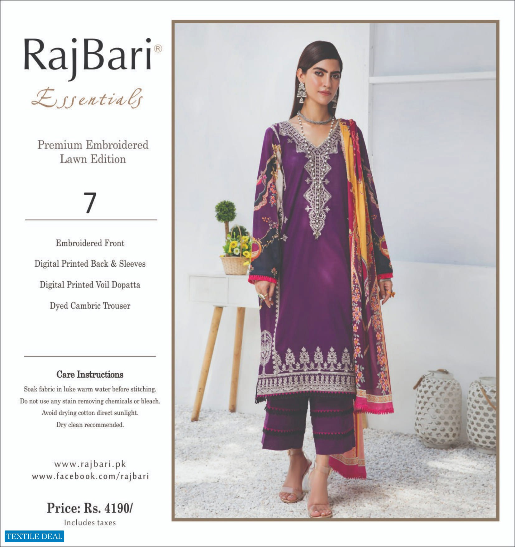 Rajbari Wholesale Designer Lawn Collection Pakistani