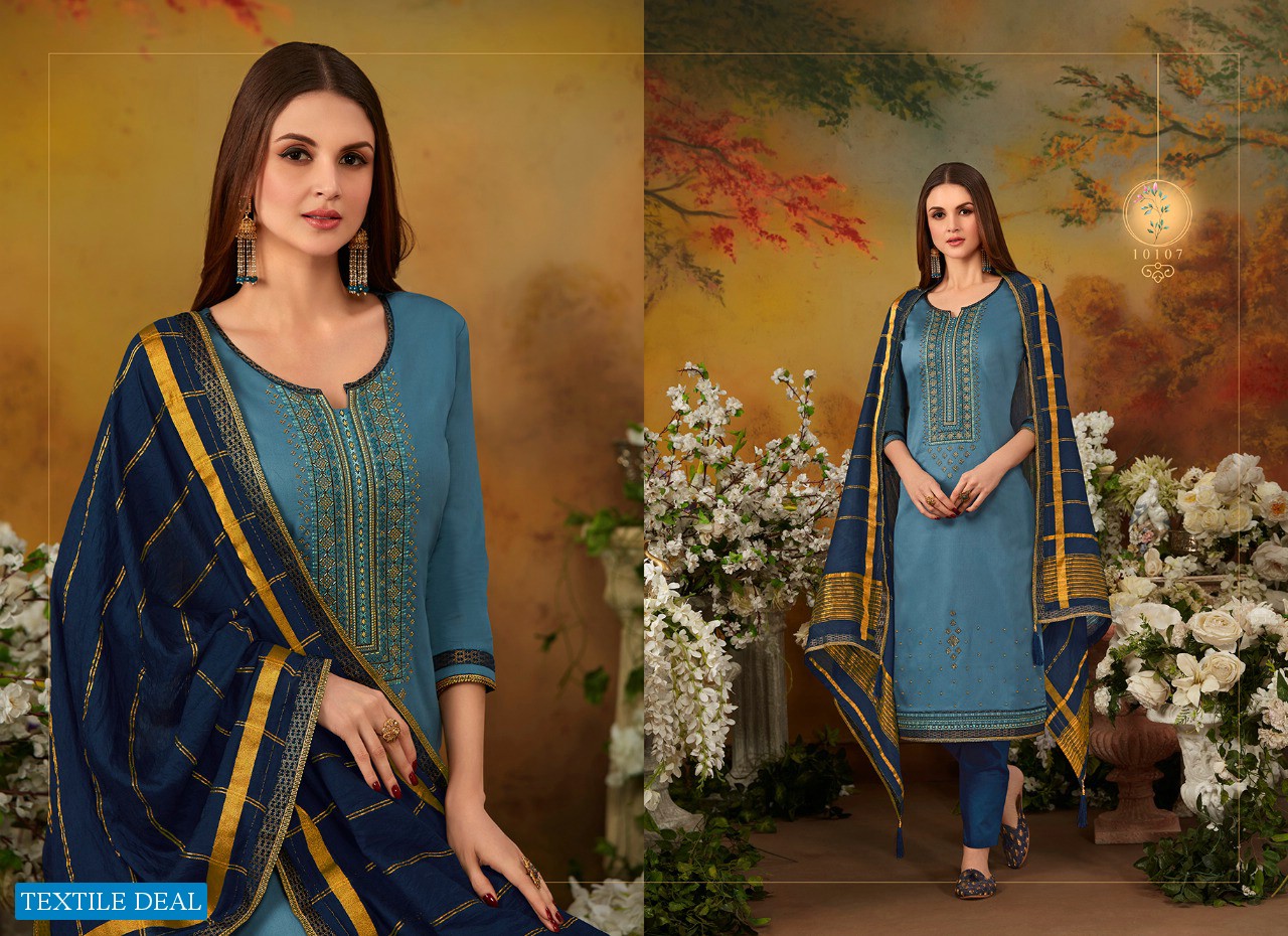 Ramaiya Zanzar Vol-2 Wholesale Shopping Jam Silk Sarvoski Work Dress Material