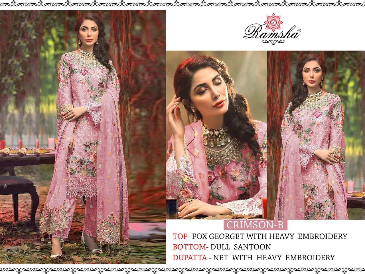 Ramsha Crimson Nx Wholesale Pakistani Concept Dress