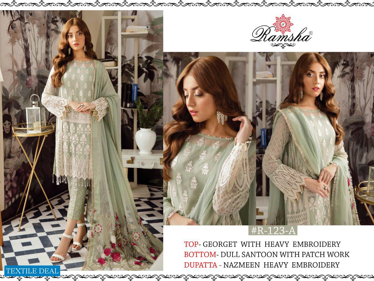 Ramsha R-123 Colour Wholesale Pakistani Salwar Kameez