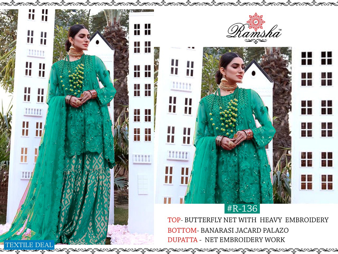 Ramsha R-136 Wholesale Shopping Pakistani Concept Dress Material