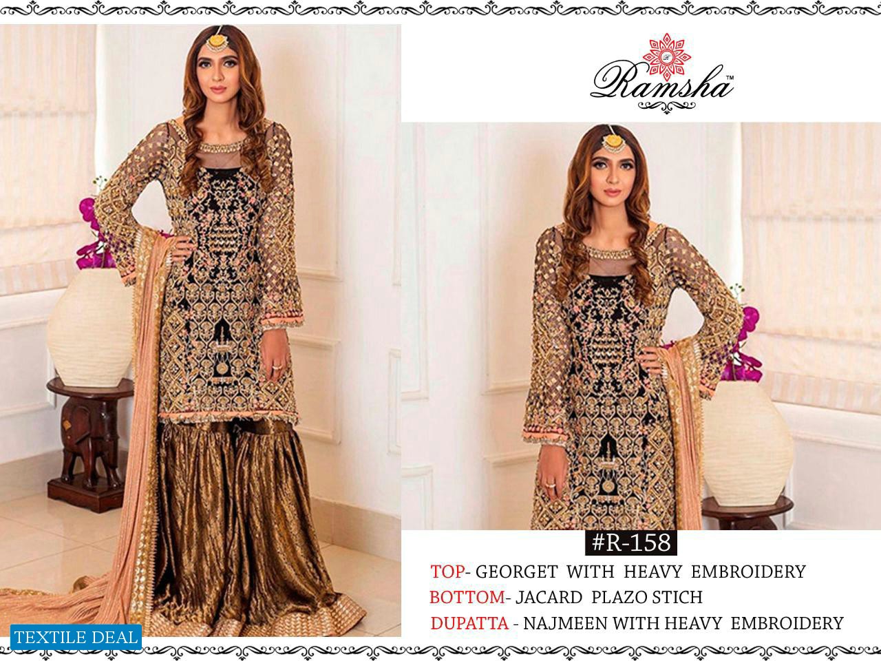Ramsha R-157 And R-158 Wholesale Pakistani Concept Dress Material