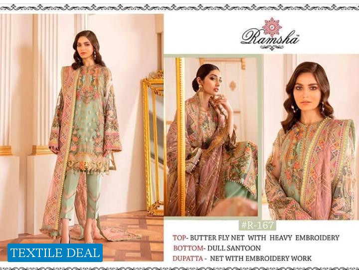 Ramsha R-165 To R-167 Wholesale Pakistani Concept Dress