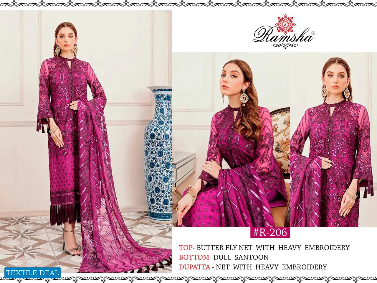 Ramsha R-203 R-204 R-205 R-206 And R-207 Wholesale Pakistani Concept Dress