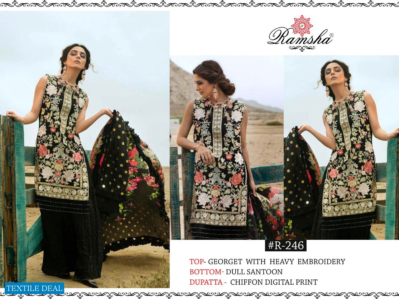 Ramsha R-246 R-247 R-248 Wholesale Pakistani Salwar Kameez