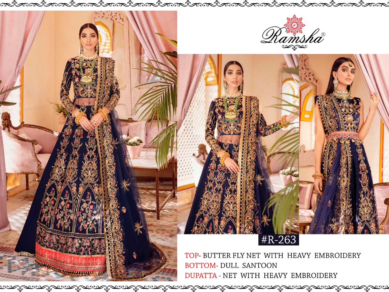 Ramsha R-262 R-263 And R-264 Wholesale Pakistani Salwar Kameez