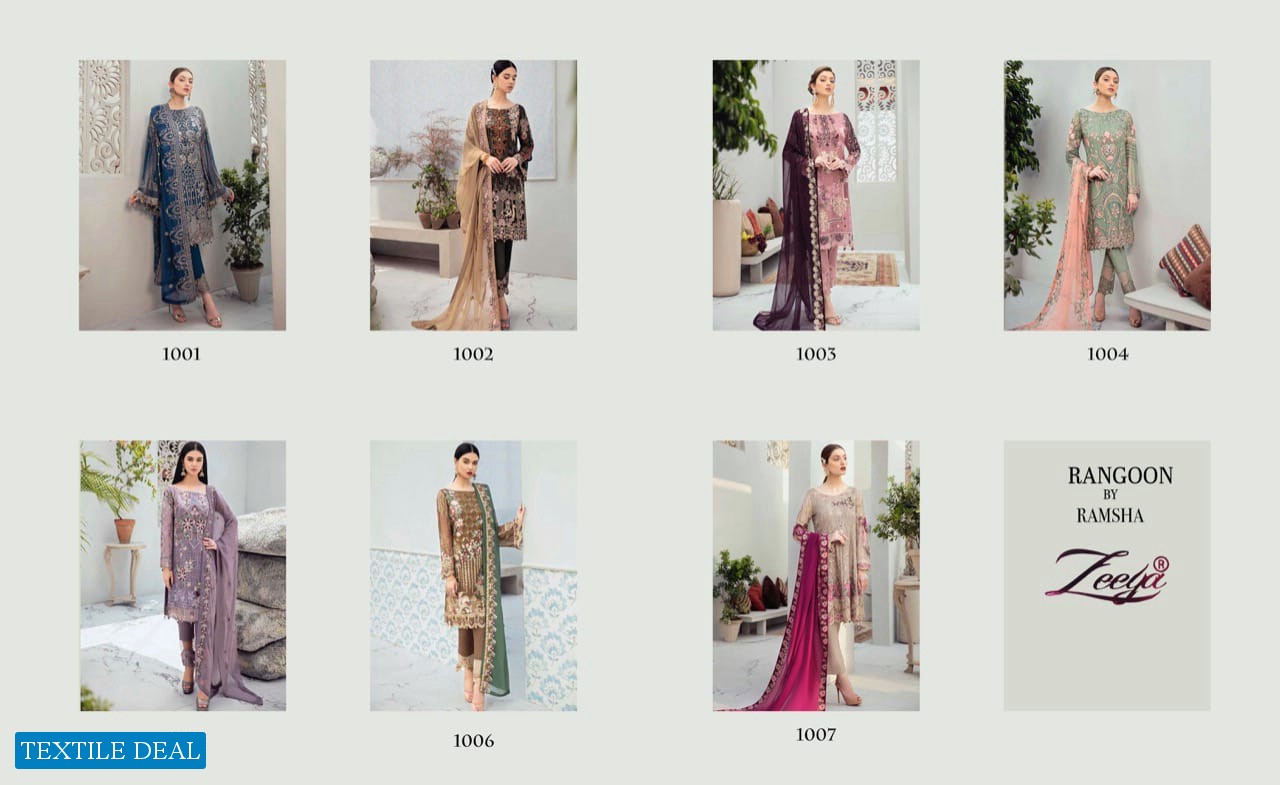 Ramsha Rangoon Zeeya Wholesale Pakistani Salwar Kameez