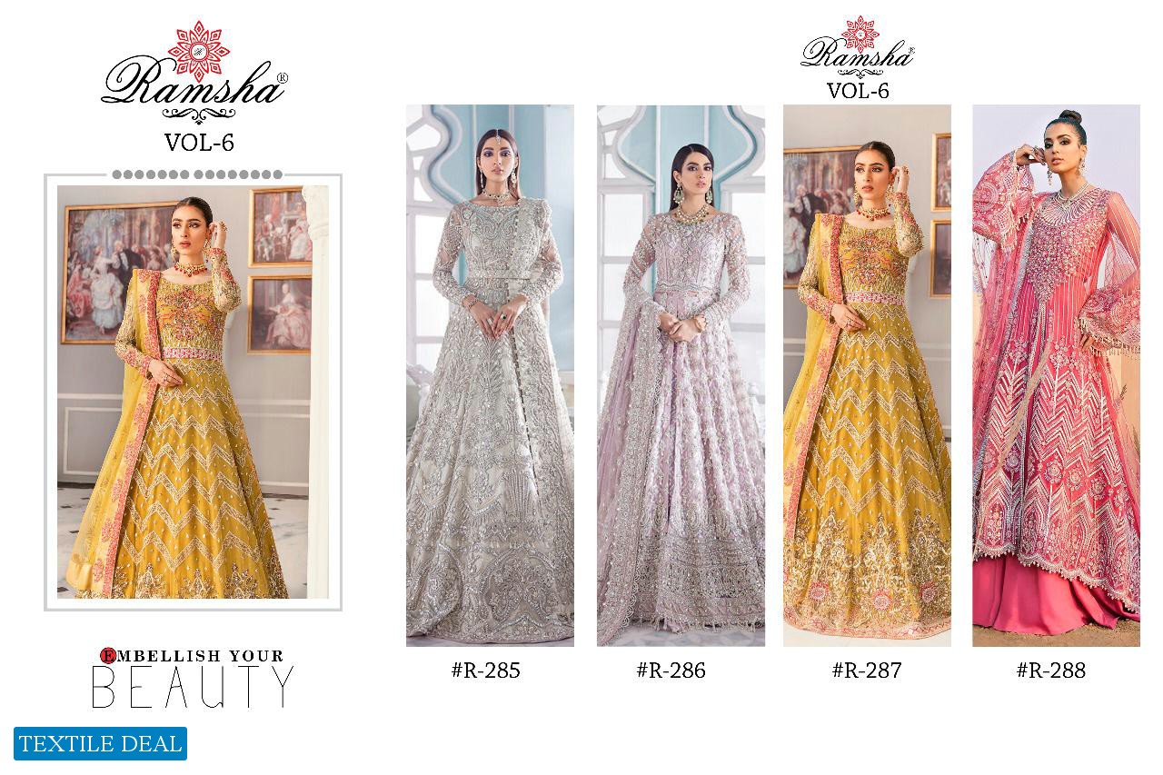 Ramsha Vol-6 Wholesale Pakistani Conceot Dress