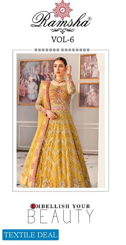 Ramsha Vol-6 Wholesale Pakistani Conceot Dress