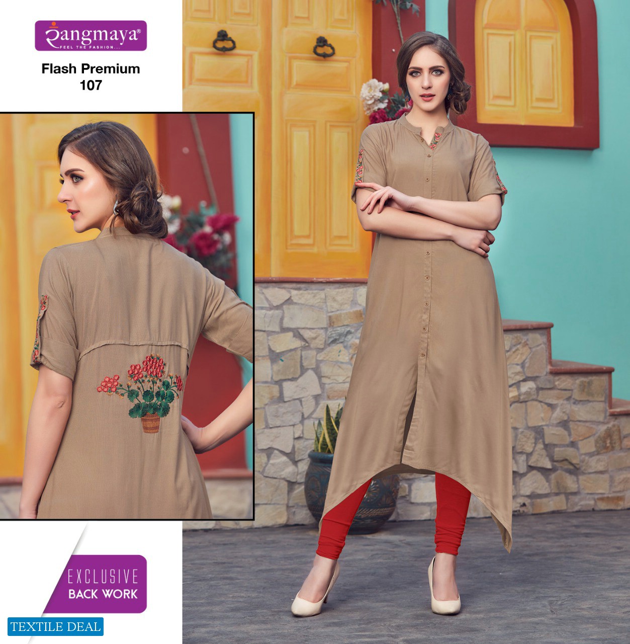 Rangmaya Flash premium Wholesale Shopping heavy Rayon Kurtis
