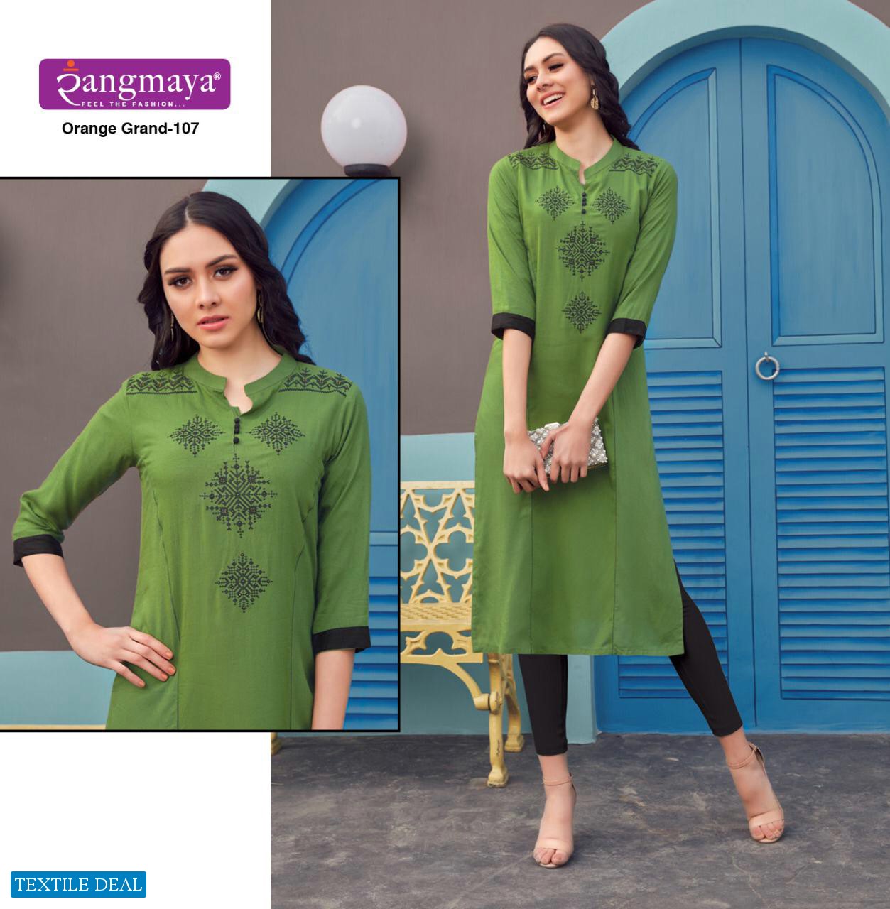 Rangmaya Orange Grand Wholesale Full Stitched Tops