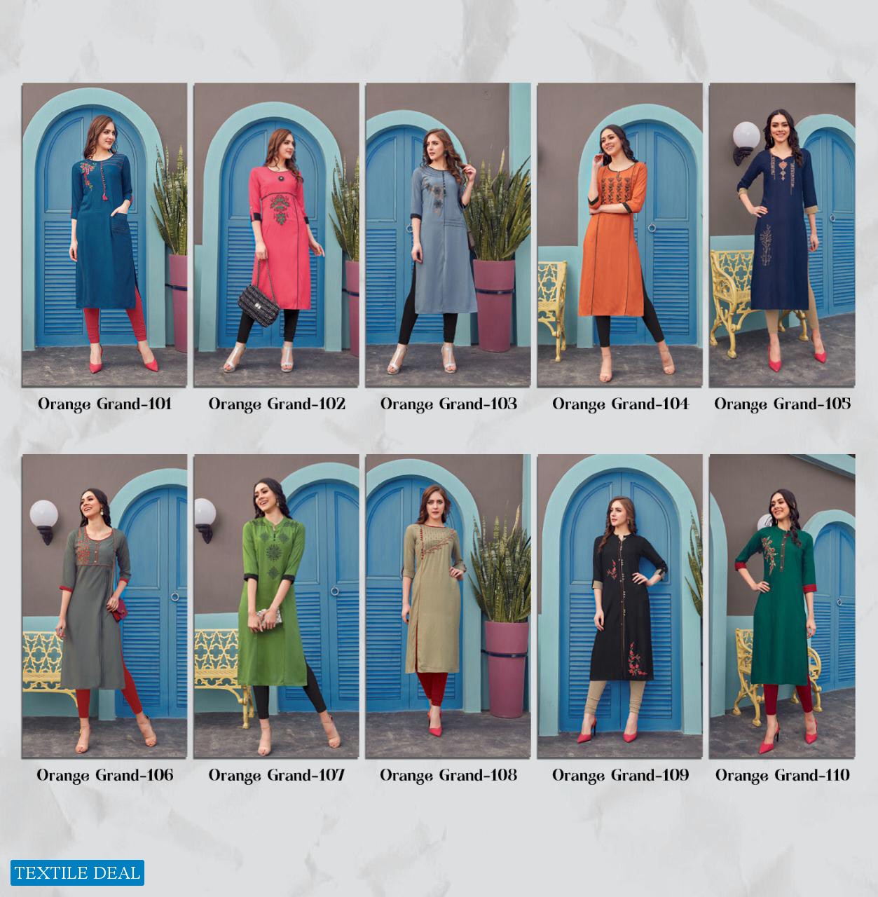 Rangmaya Orange Grand Wholesale Full Stitched Tops