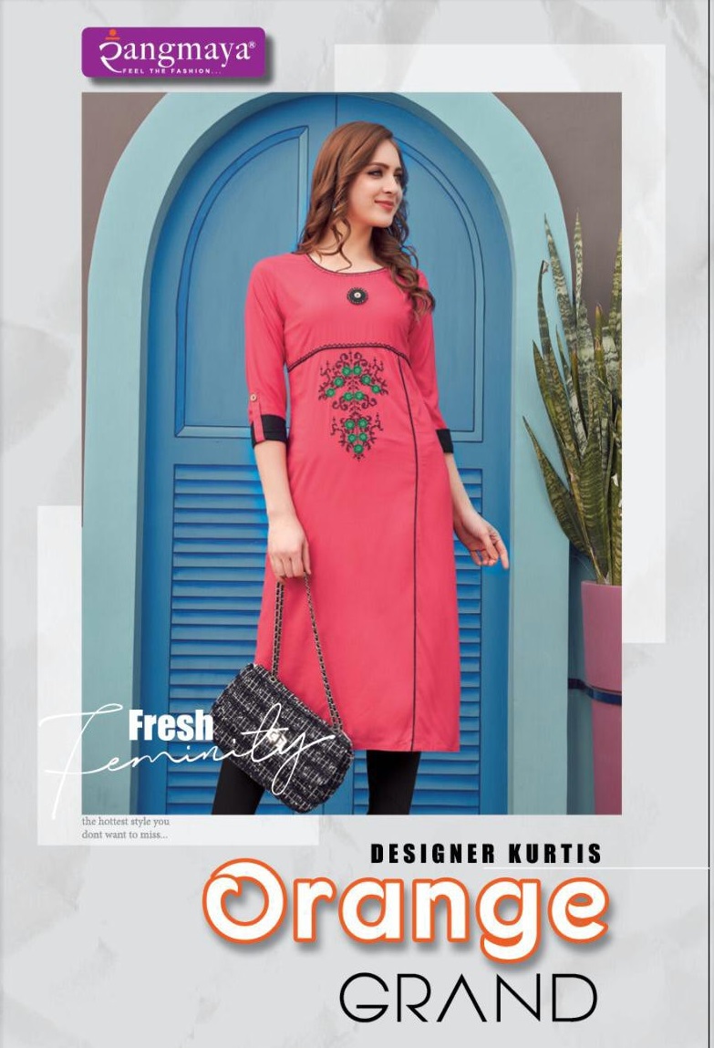 Rangmaya Orange Grand Wholesale Full Stitched Tops