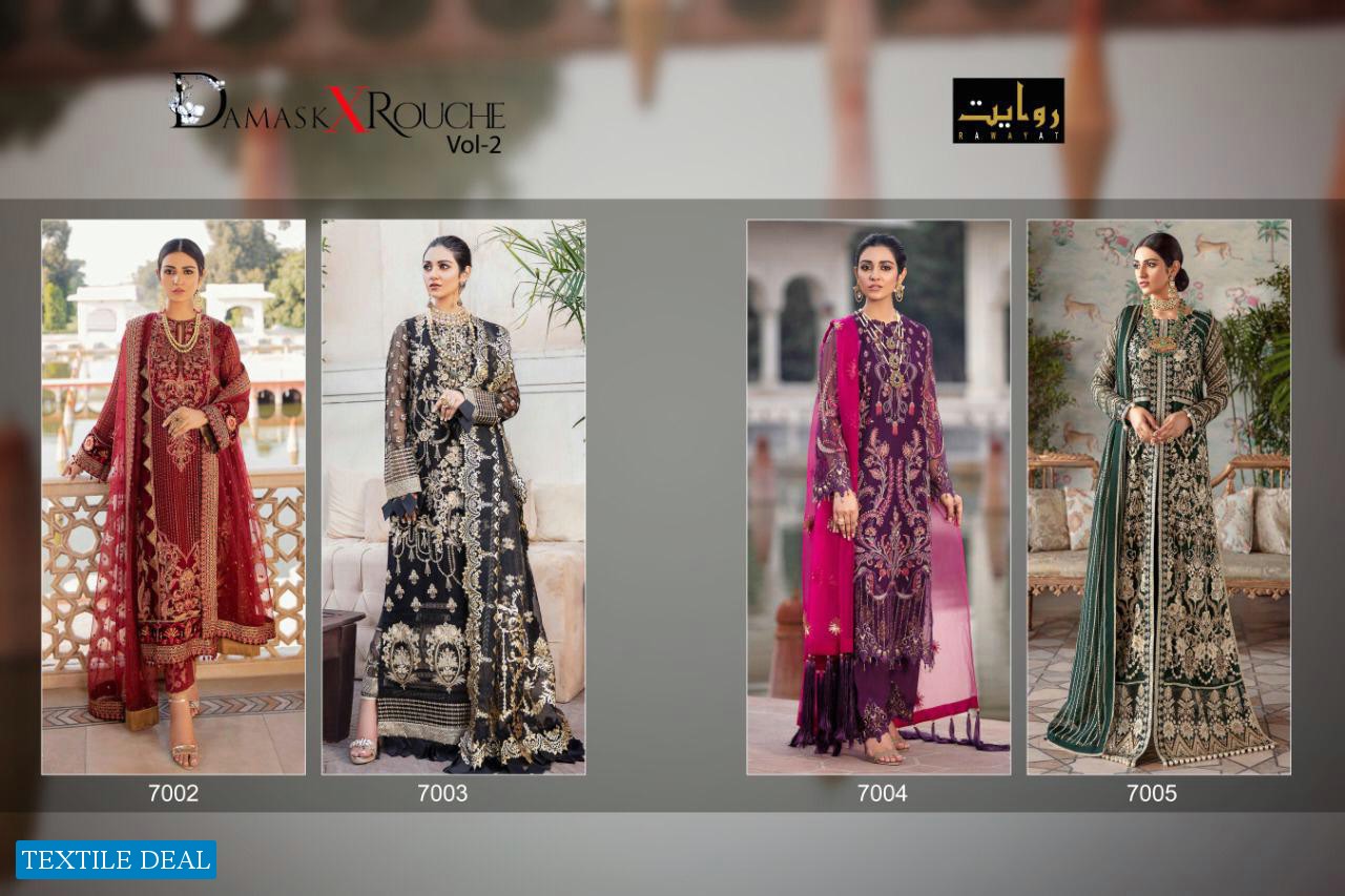 Rawayat Damask X Rouche Luxury Chiffon Vol-2 Collection 2020
